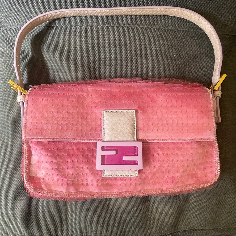 Fendi 1997 Baguette Pink Sequin Rare 2021